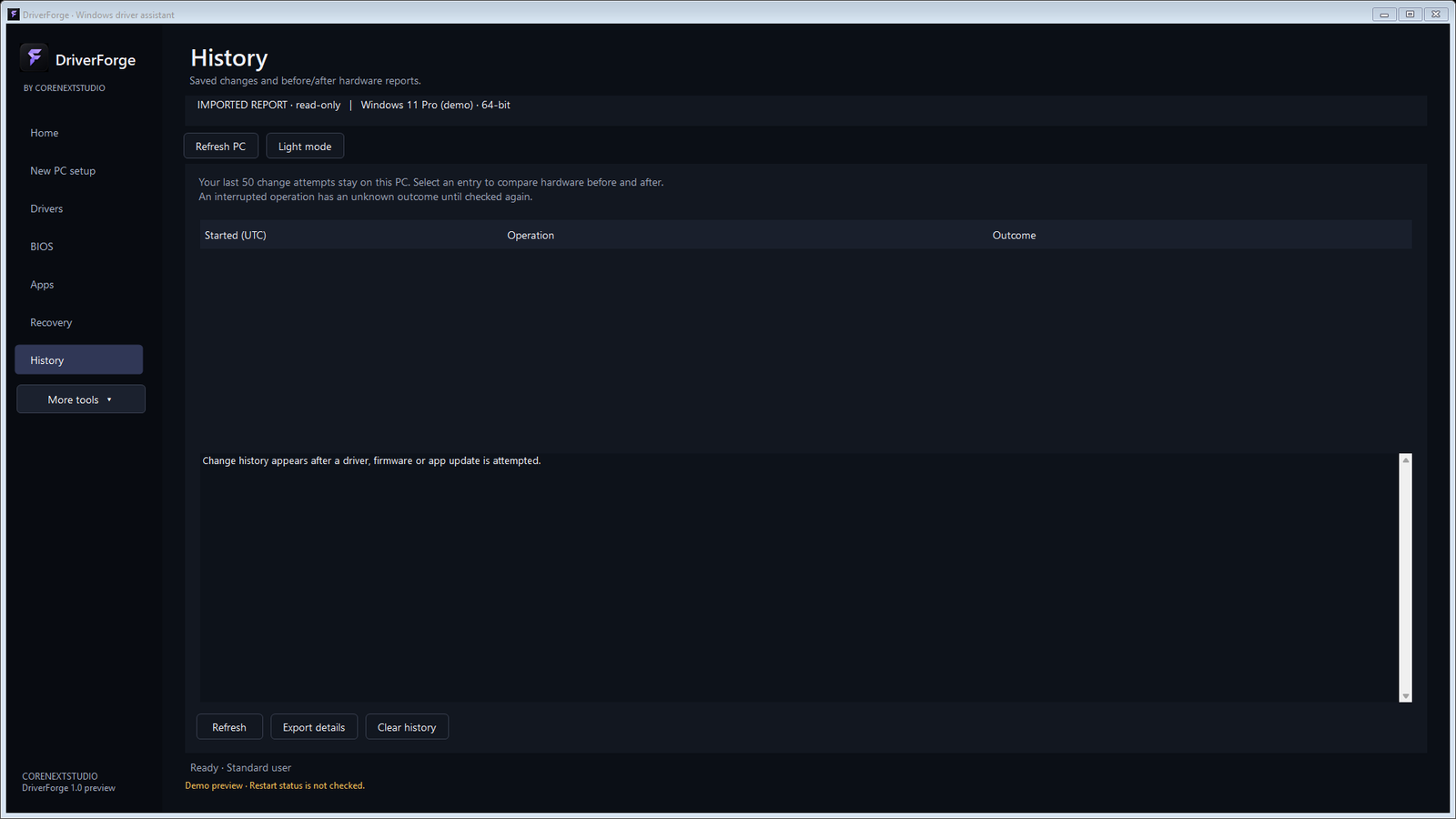 DriverForge optional applications screen