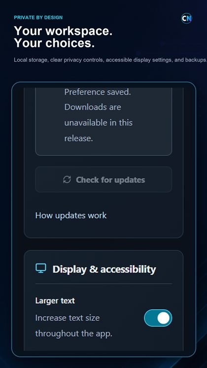 CoreNext PC Builder Android privacy and settings