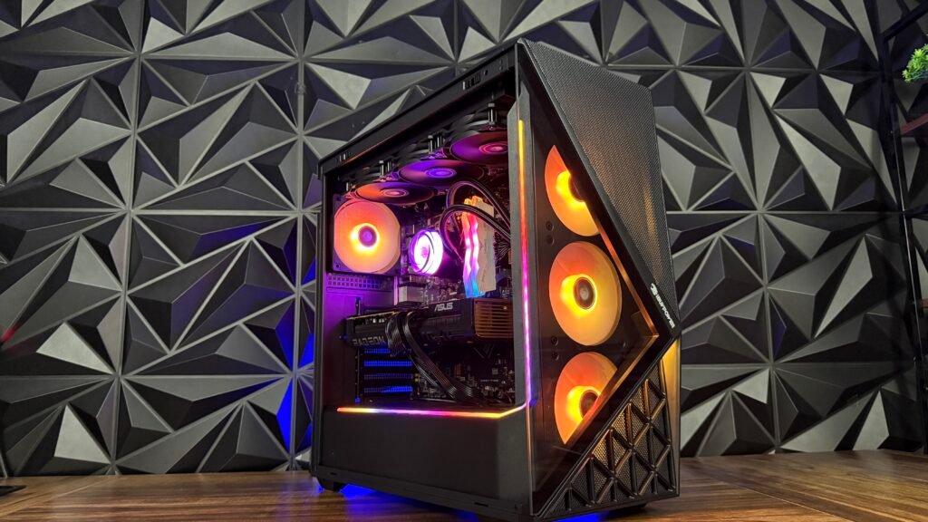 iBUYPOWER Slate 9 Mesh gaming PC with RGB lighting, Ryzen 5 7600X and RX 9070 XT
